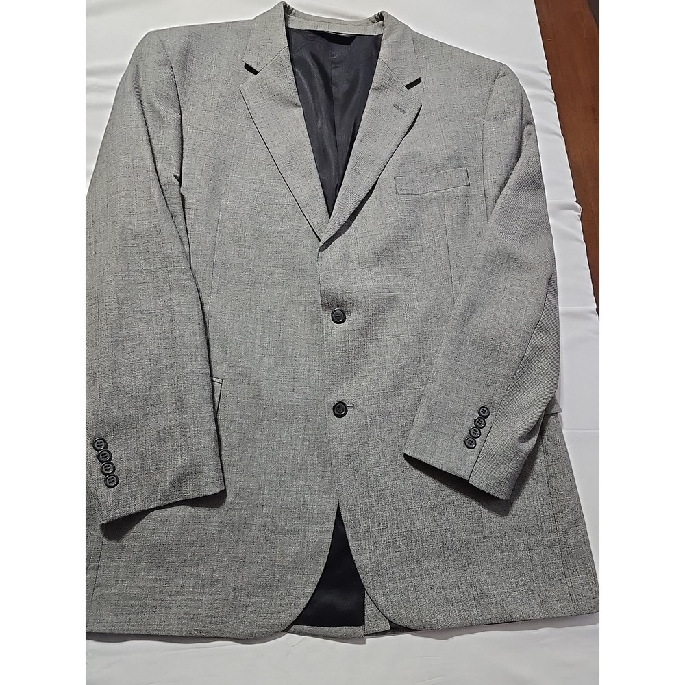 Jos‎ A Bank Mens Sport Coat Blazer Suit Jacket Gray Wool 46L Notch